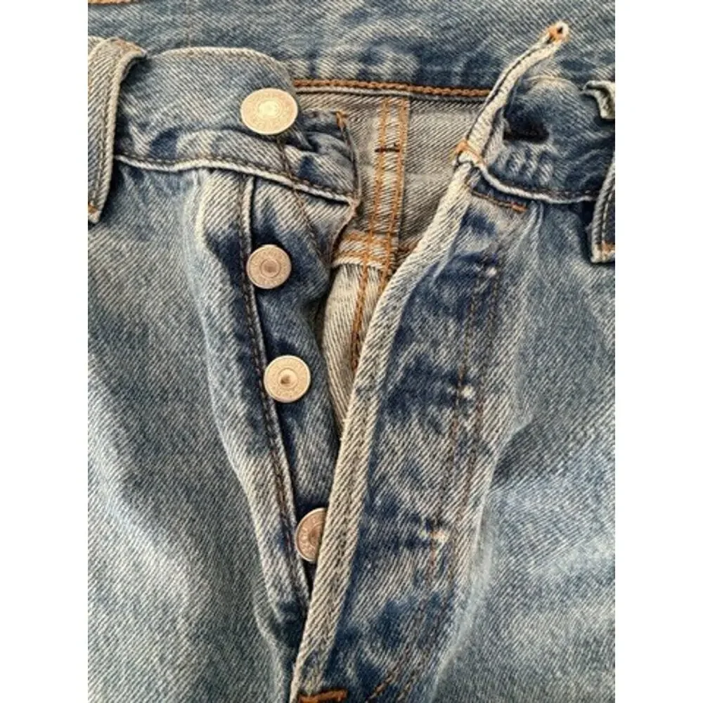 Levi's 501 Mens 30x30 Blue Distressed Ripped Jeans
